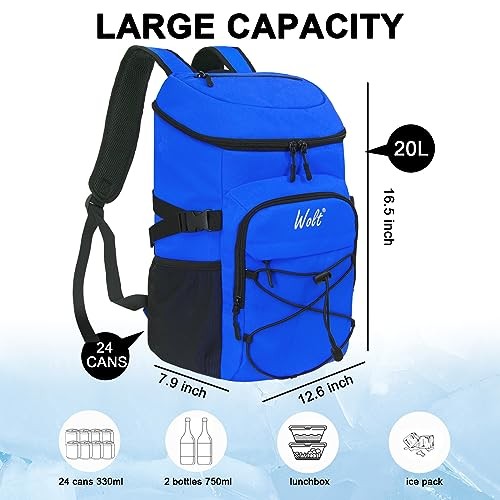 Cooler Backpack,24 Cans Insulated Backpack Cooler Leakproof,Lightweight Navy