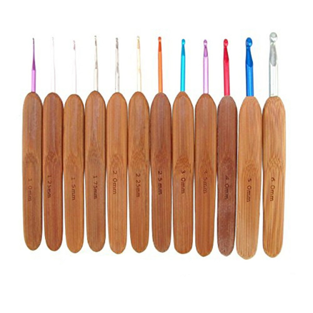 JubileeYarn 12pc Steel Bamboo Crochet Hook Sets