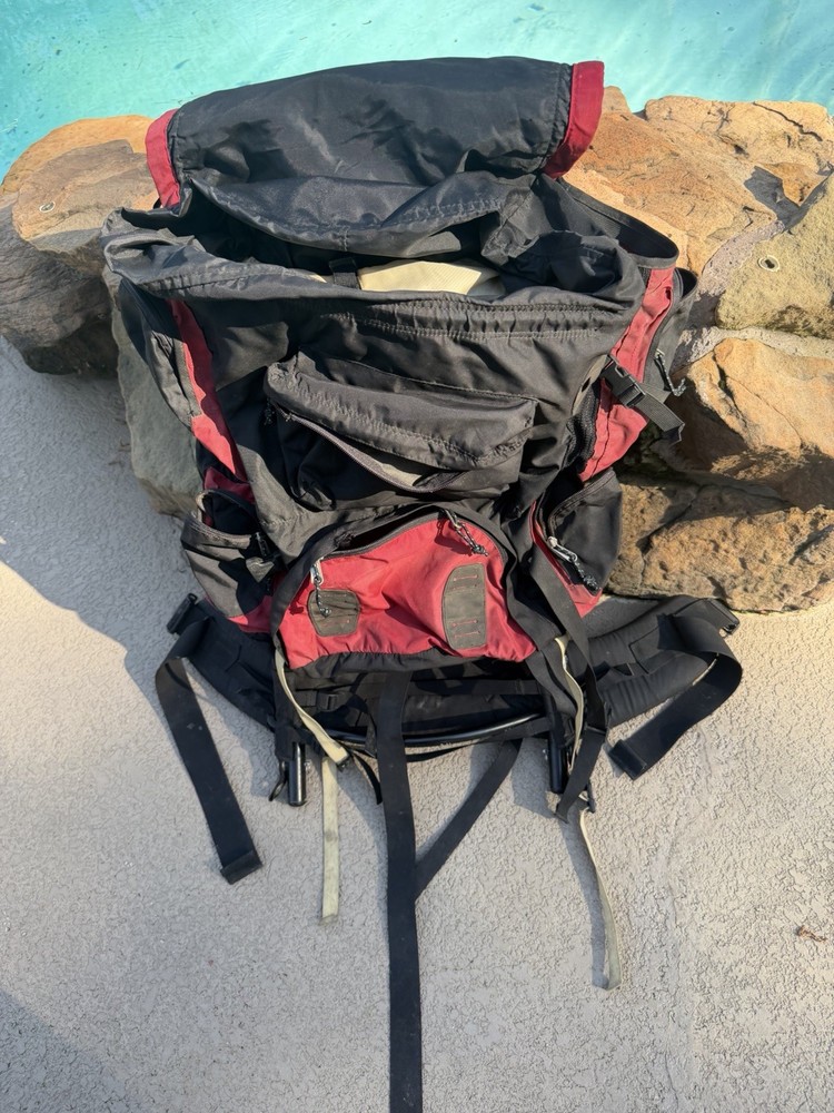 Kelty Trekker 4300 External Frame Hiking Backpack Red Black