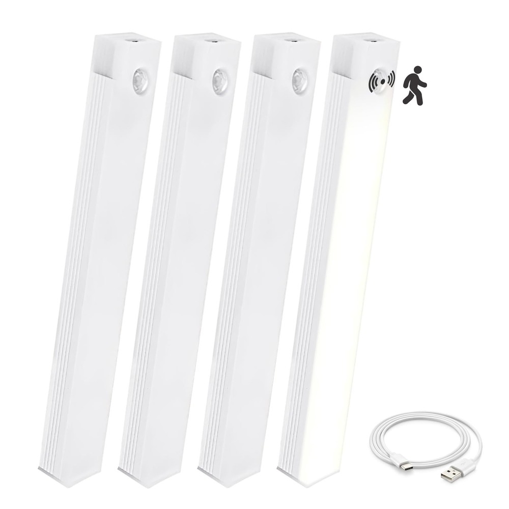 Under Cabinet Lighting Wireless, 4-Pack Dimmable Motion Sensor LED Lights wit...