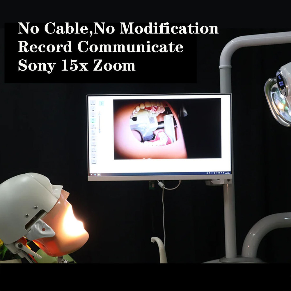 Ceiling-Mounted Dental LED Operation Light Sensor Lamp w/ Camera Video Recording