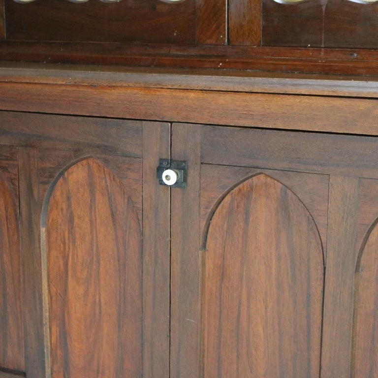 Antique Two-Piece Walnut Step Back Bookcase C1910