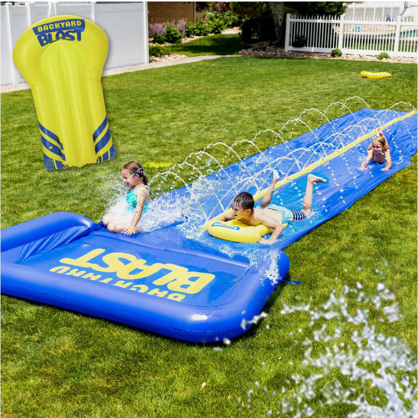 BACKYARD BLAST - 30' Waterslide with Splash Zone - Easy to Setup - Extra Thick