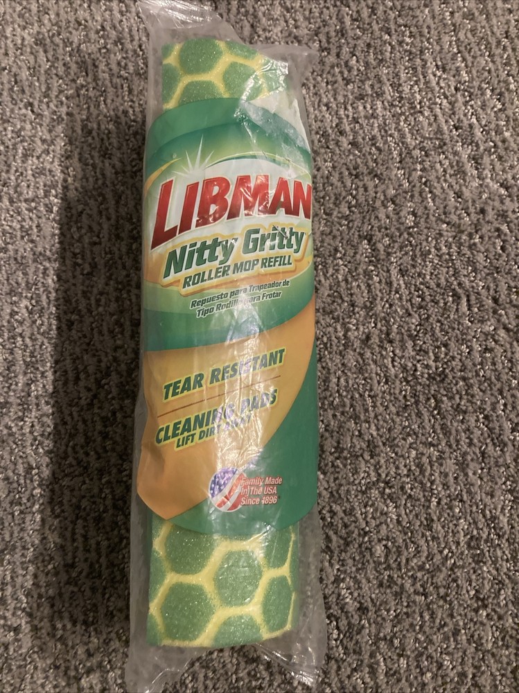 LIBMAN NITTY GRITTY ROLLER MOP REFILL 02011 New Sealed Cleaning Pad