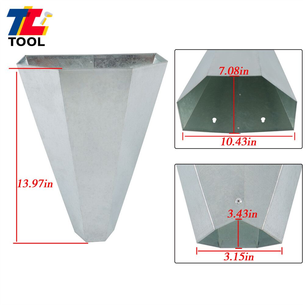 4 Pack Medium Size Chicken Cone Galvanized Steel Poultry Restraining Cone 8 lbs