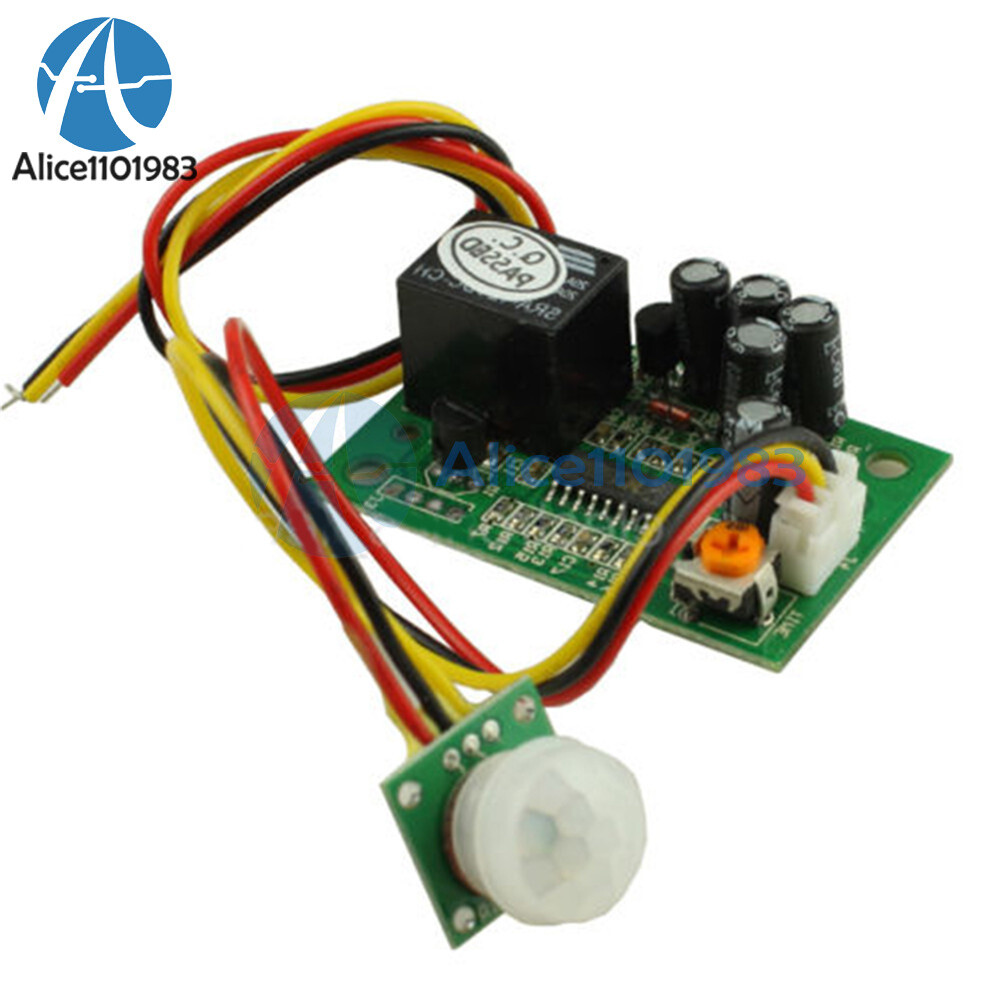 12V PIR IR Pyroelectric Infrared Module Adjustable Relay Output Sensor