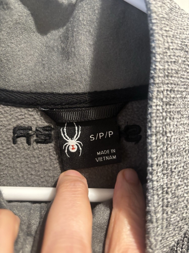 Spyder Men’s 1/4 Zip Pullover Jacket Gray Size Small