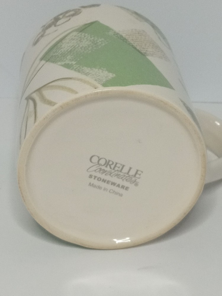 Corelle Coordinates Stoneware Coffee Mug Leaf Design