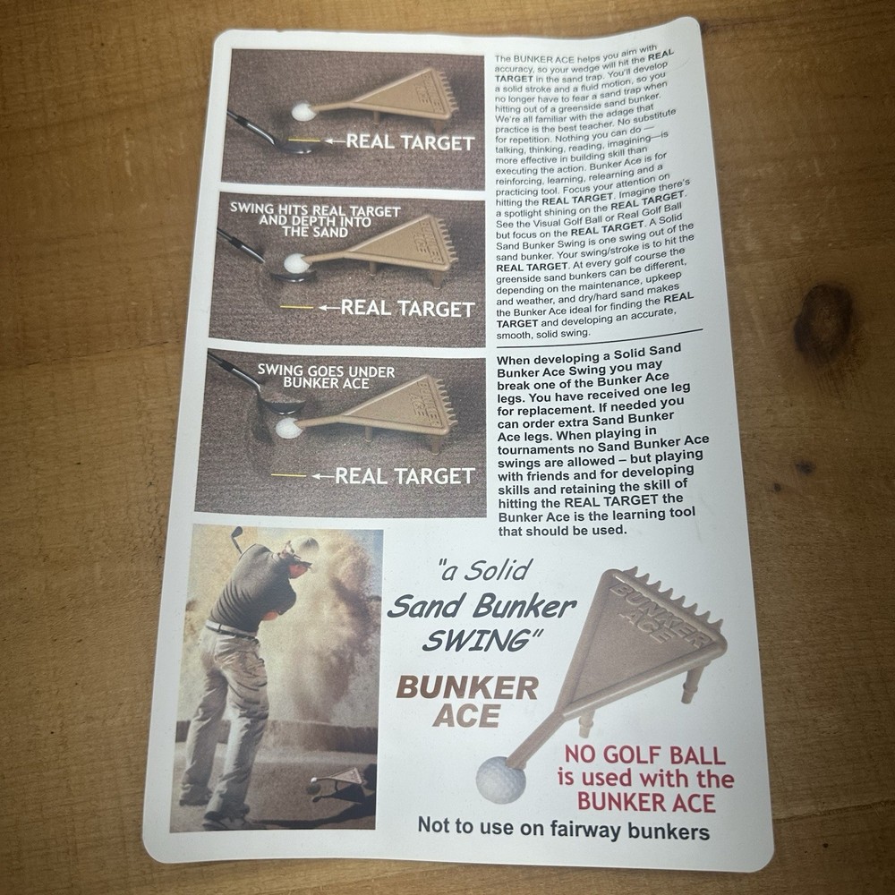 Bunker Ace - Golf Develop A Solid Sand Bunker SWING! Trap Swing Aid Practice