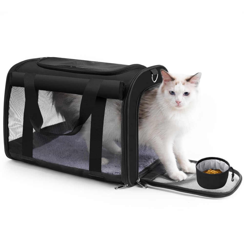 Cat Carrier Backpack - Multifunctional, Firm & Foldable with Roll-Up Shade, B...