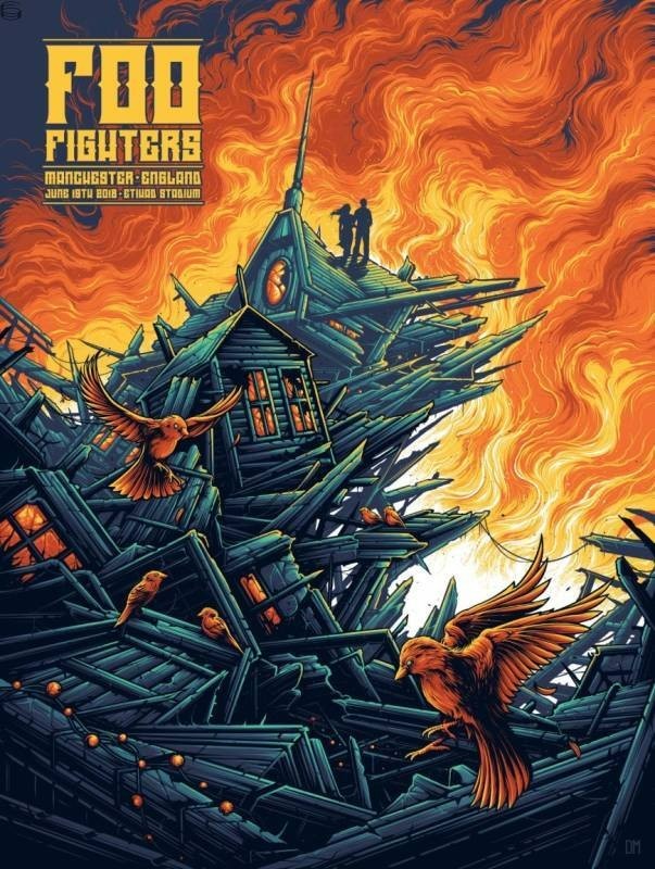 Foo Fighters Manchester 2018 Dan Mumford  signed & numbered Poster