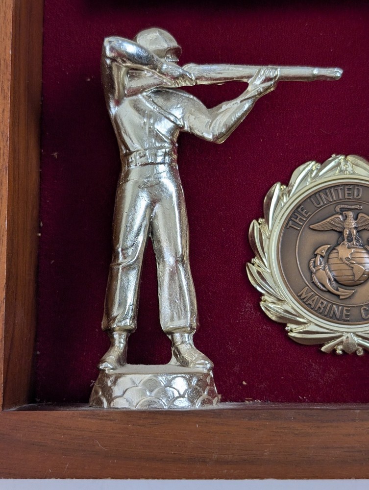 Vintage USMC Presentation Shadow Box BGEN McMonagle MCRD San Diego