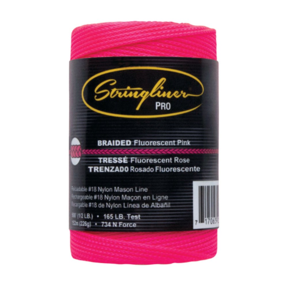 Stringliner Pink Braided Chalk Line Refill 500 ft. Pink