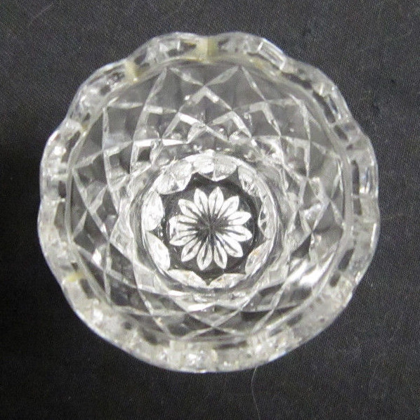 Pressed Glass Diamond Design Toothpick Holder