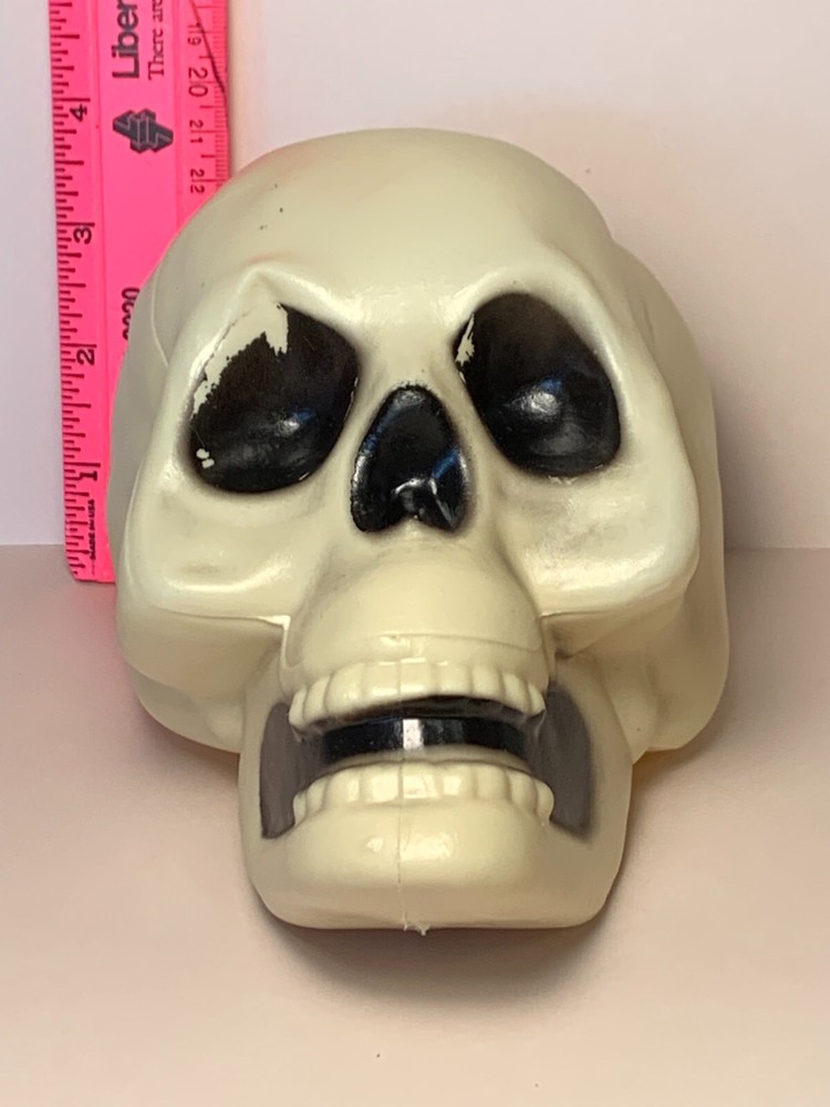 Plastic Blow Mold Human Skull Halloween Decor Unmarked