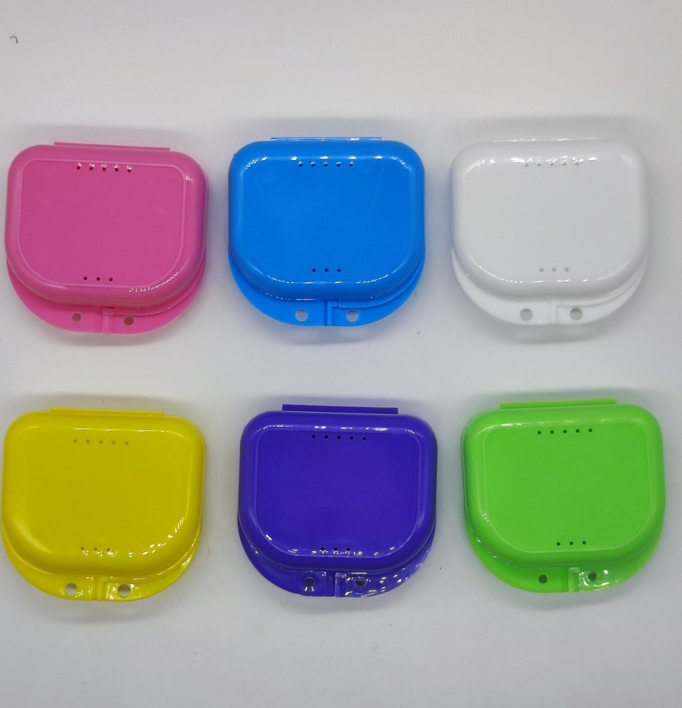 6 Pcs Dental Retainer Denture Box Case Orthodontic Storage Container Colors