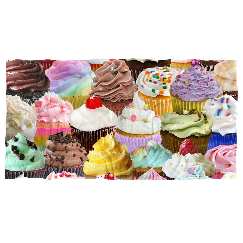 Cupcakes Beach Towel, 30"x60", Beach Towel
