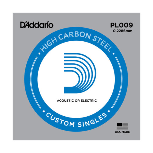 5 pack .009 Gauge Single Strings  Plain Steel Singles D'Addario PL009-5