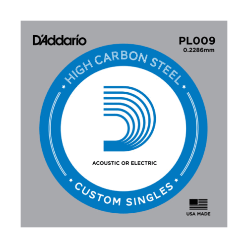 5 pack .009 Gauge Single Strings Plain Steel Singles D'Addario PL009