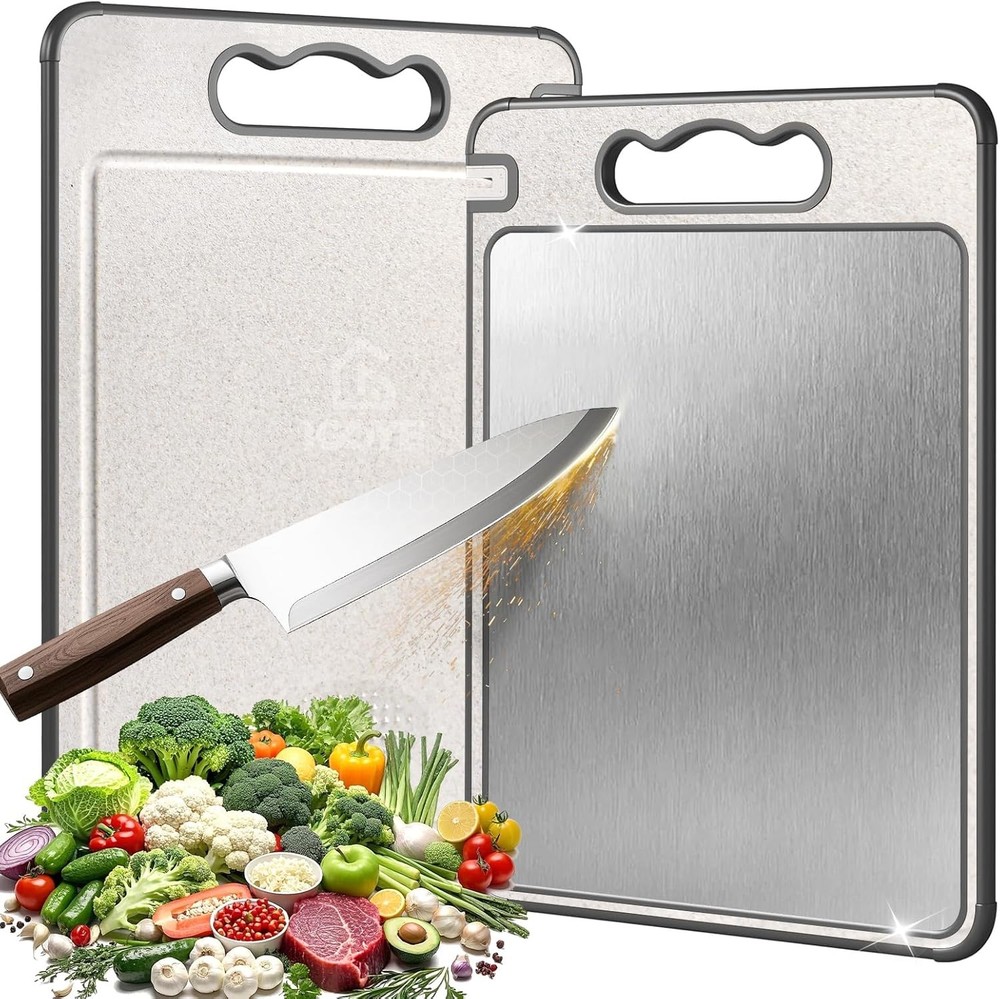 Double Sided Titanium Cutting Board Non Slip Dishwasher Safe