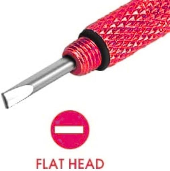 Versatile Eyeglass Screwdriver Tool with Keychain - Compact & Durable Red Design