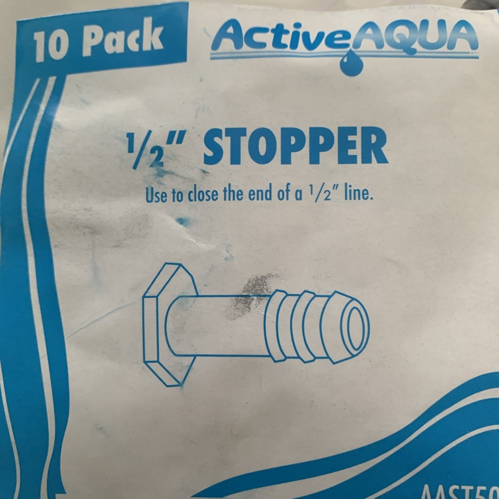 Active Aqua 1/2” Stopper Irrigation Fitting (Quantity 10) AAST50 NEW