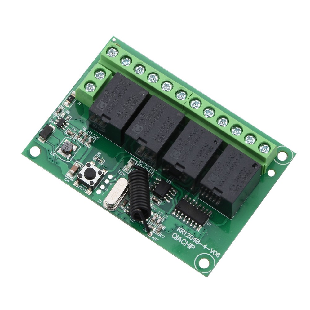 Wide Application DC 4-Channel 443MHz Wireless RF Remote Control Relay Switch