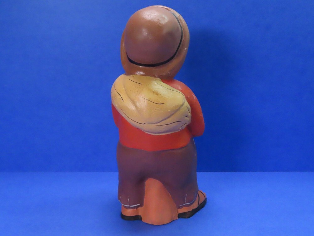 Vintage Hand Painted Peruvian Clay Figurine 7" Tall