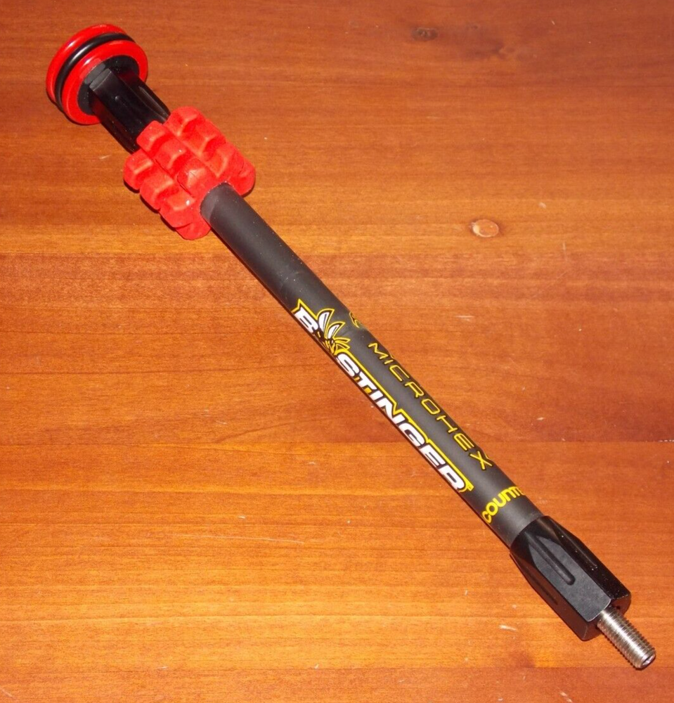 Bee Stinger MicroHex 10" Stabilizer in Matte Black w/Red - B Stinger