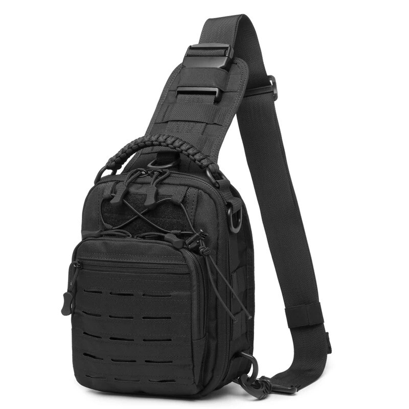 Tactical Crossbody Bag MOLLE System Multi-Functional Chest Bag Concealed Carry