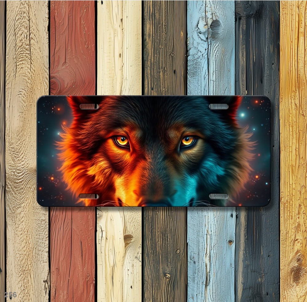 Unique Wolf License Plate Custom Front Plate Anniversary Gift