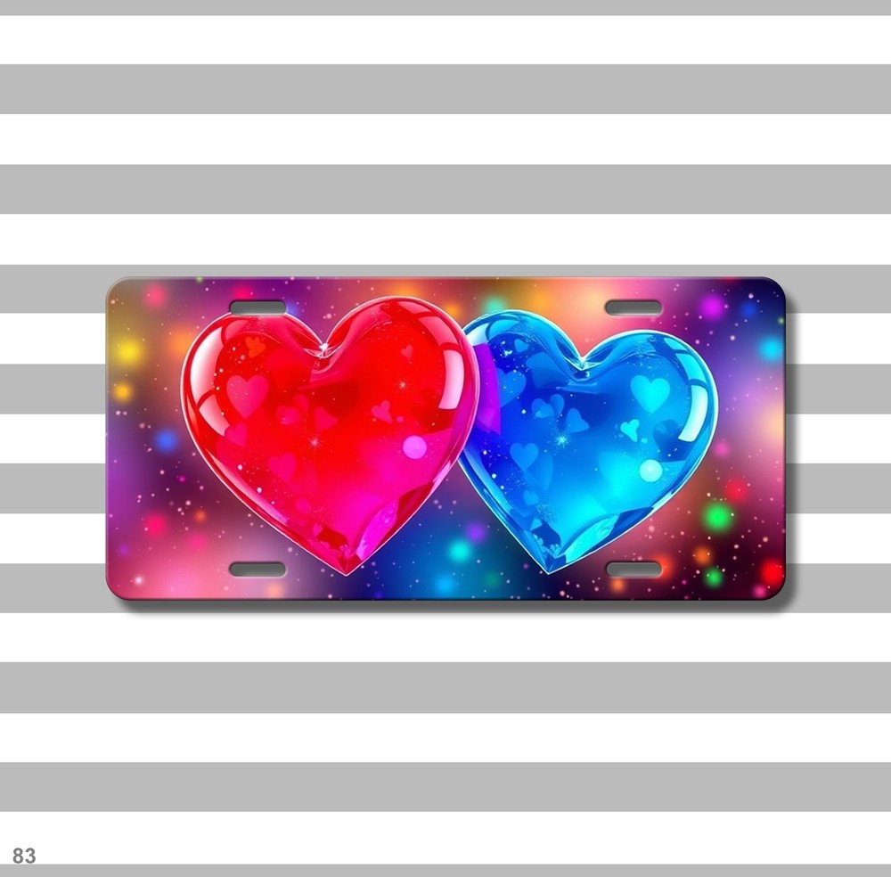 Stylish Hearts License Plate Customizable Front Plate Anniversary Gift