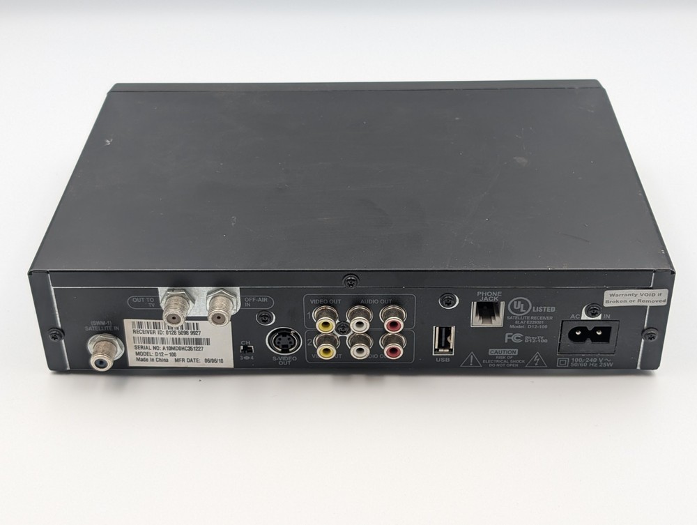 DirecTV D12-100 Satellite Receiver w/ Access Card – Powers On Untested