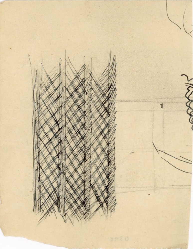 Willi Schmid design study grid grid Munich Secession unique drawing