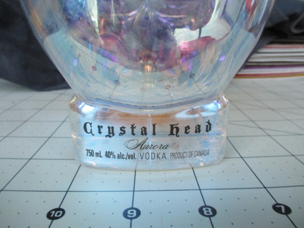 CRYSTAL HEAD AURORA, Glass Skull Vodka Bottle – Empty