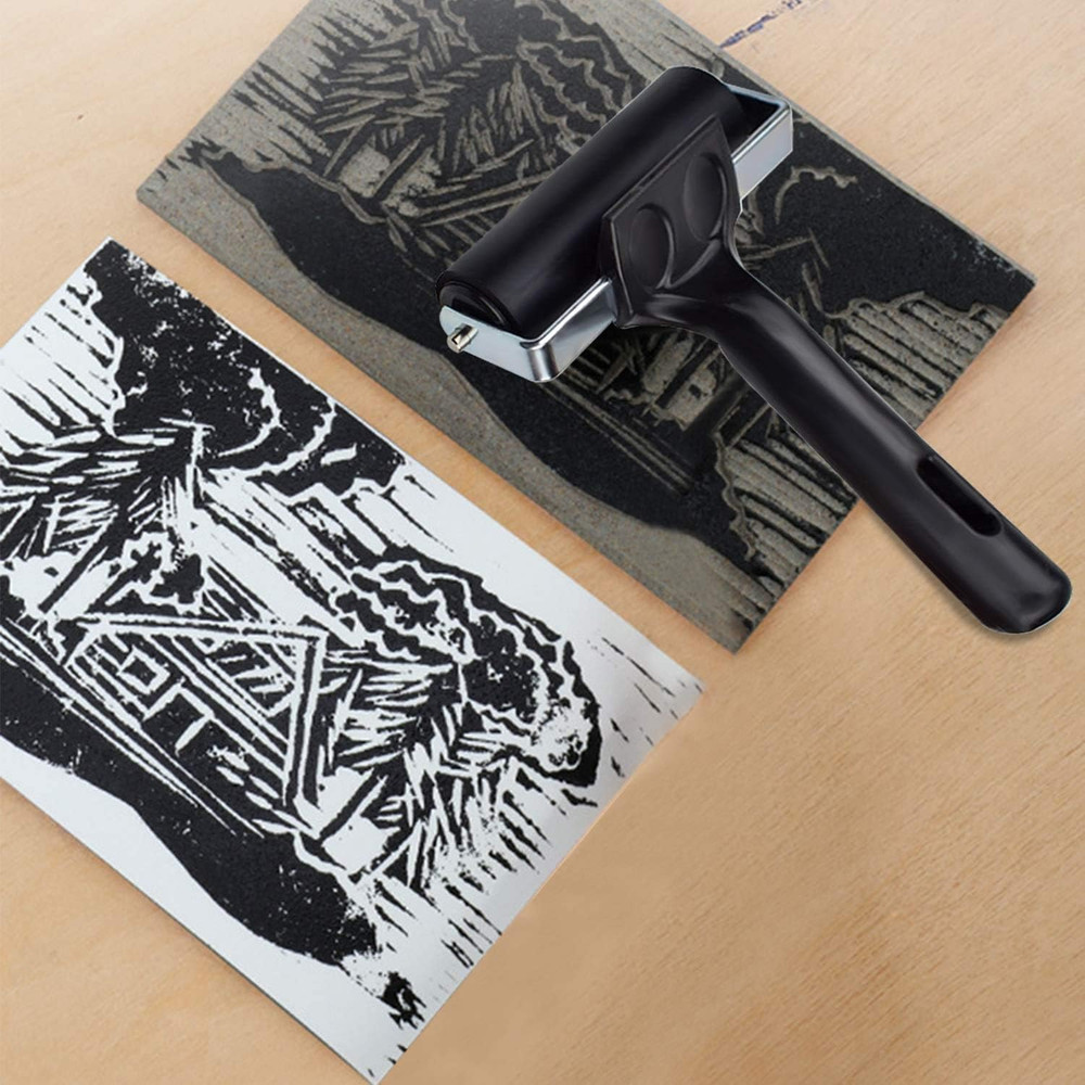 Rubber Brayer Roller for Printmaking//Print/Gluing Application (4 Inches)