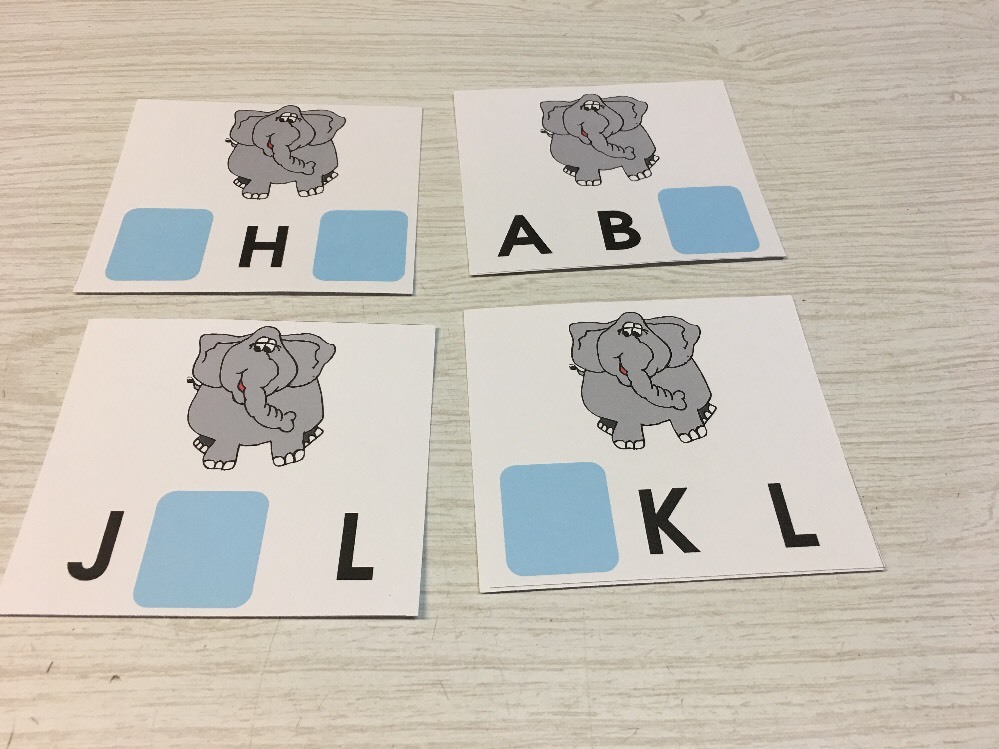 Elephant - Missing Letter Alphabets -Laminated Activity Set - Teaching Supplies