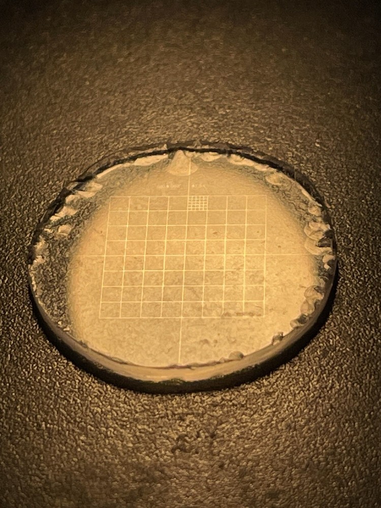 Microscope Eyepiece Reticle with Complex Grid 19 mm dia.