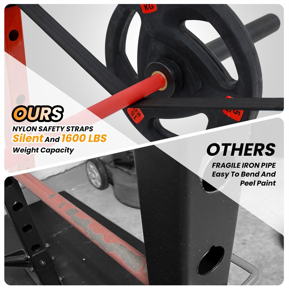 🔥1600LBS Power Cage with LAT Pulldown Multi-Functional Power Rack with J-Hook T