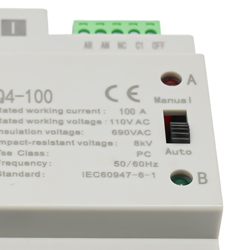 Automatic Transfer Switch 2P 100A Generator Changeover Switch Dual-Power NEW!
