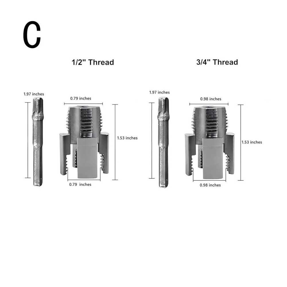 2pcs Integrated Internal & External Pipe Threading-Tool,PVC Pipe Threader Kit