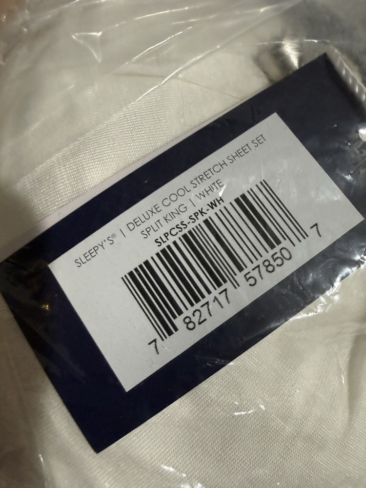 Sleepy's White Deluxe Cool Stretch Sheet Set Split King Sealed