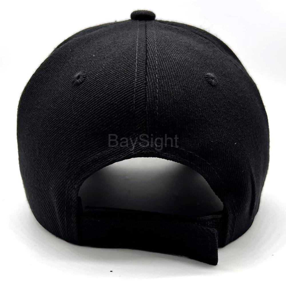 Baseball Cap Plain Kids Boys Solid Hats Curved Visor Hook-N-Loop Adjustable