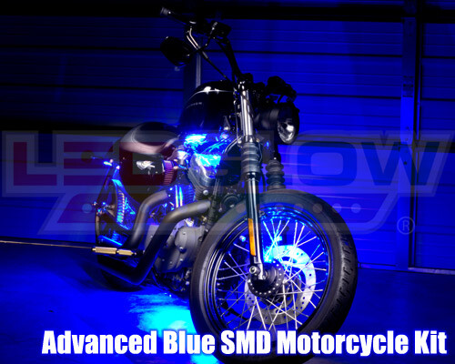 LEDGlow 6pc Advanced Blue LED Flexible Motorcycle Accent Neon Engine Light Kit