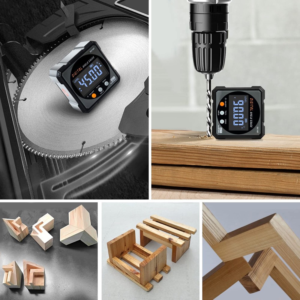 Digital Angle Finder with Electronic Laser - 4-side Strong Magnetic Angle Gau...