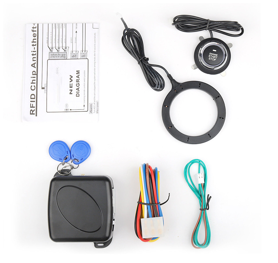 Car Ignition Switch 12v RFID Engine Start Push Button Keyless Entry Starter Kit