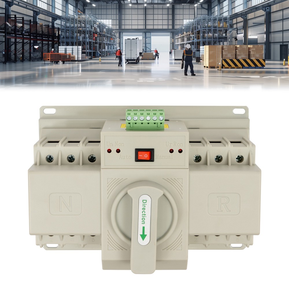 63A Dual Power Automatic Transfer Switch Double Power Switch Screw Mounting