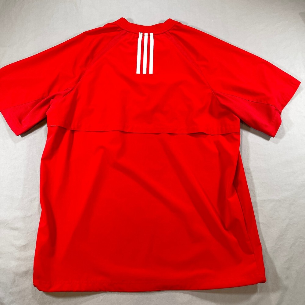Adidas Golf Windbreaker Vented 1/4 Zip Pullover Mens S Red Adjustable