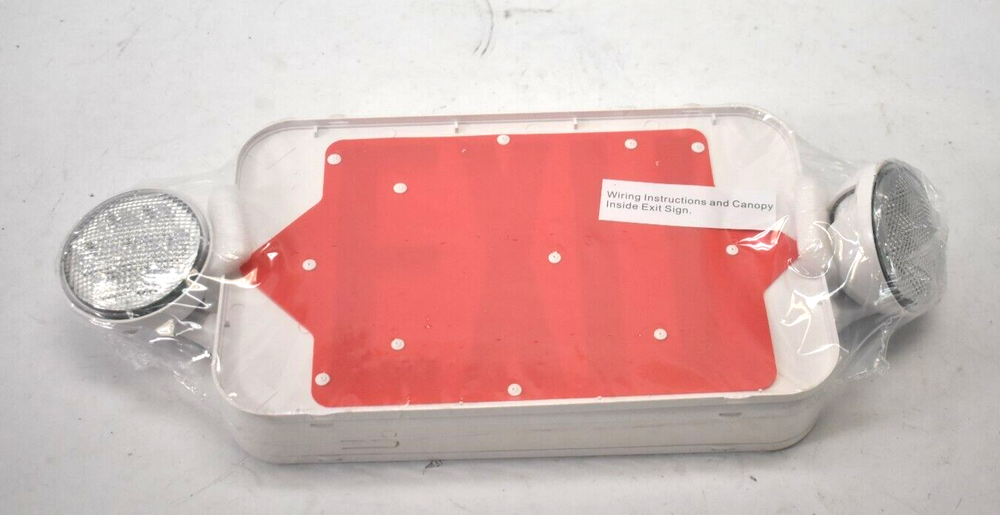 Electric LED White Exit Sign w Red Letters 2 Side Adjustable Light Ceiling Mount