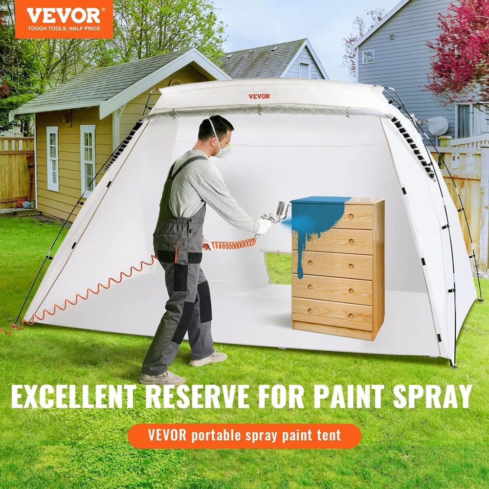 10x7x6ft Ventilated Paint Tent with Quick Assembly - Ideal for Large Projects